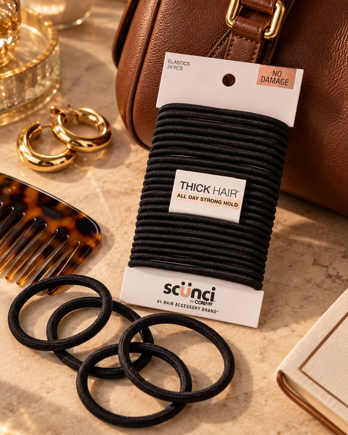 Scunci No Damage No Metal Hair Ties - 24 Count