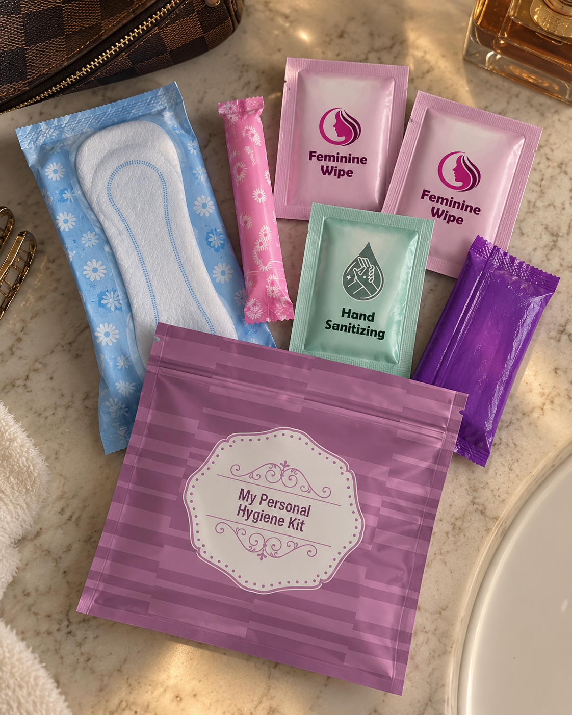 All-in-One Menstrual Emergency Kit detail