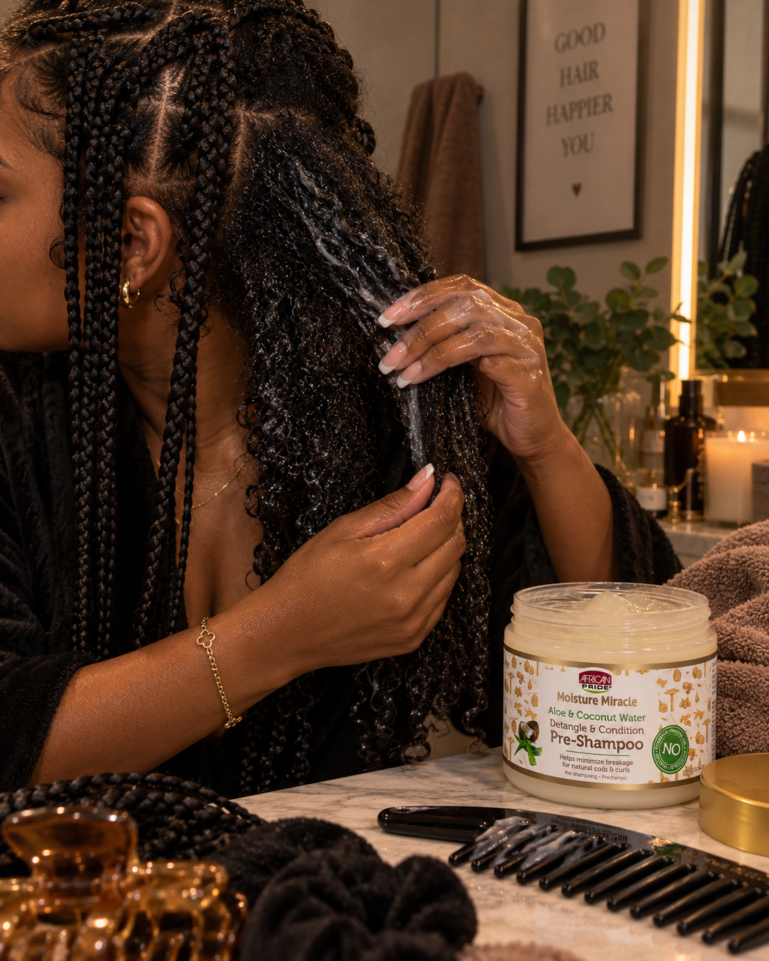 African Pride Aloe & Coconut Water Pre-Shampoo in real life