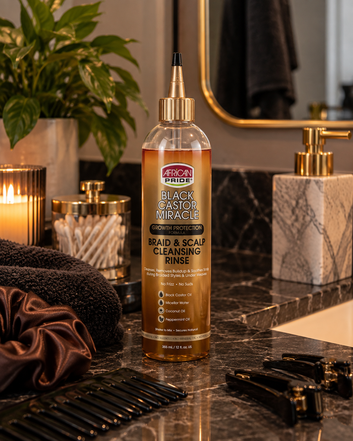 African Pride Black Castor Miracle Braid & Scalp Cleansing Rinse
